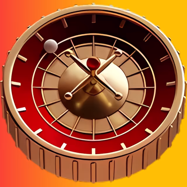 Flamez Kasinon kultainen rulettipyörä punaisella ja oranssilla taustalla, symboloi nopeita maksuja ja turvallisia kotiutuksia.