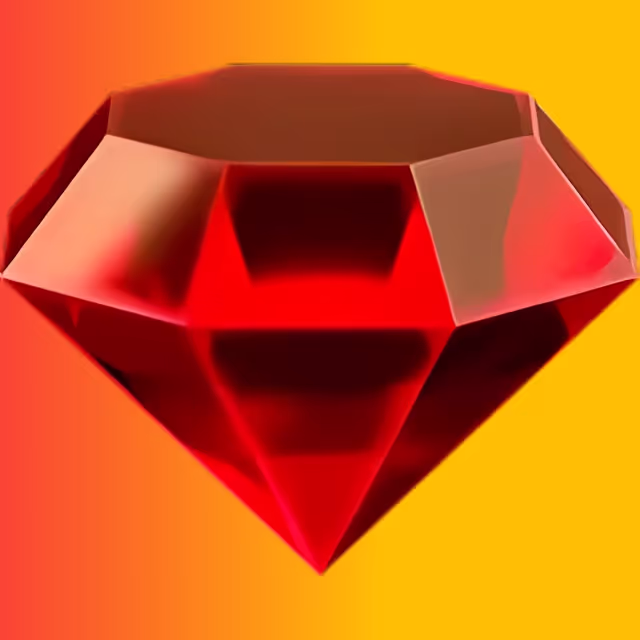 Punainen jalokivi hehkuvalla taustalla, joka kuvastaa Flamez Kasinon eksklusiivisia palkintoja ja päivittäisiä cashback-bonuksia.