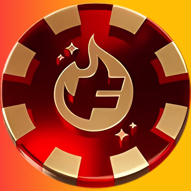 Flamez Kasinon punainen pokerimerkki, jossa on liekkilogo – symboloi uskollisuusohjelmaa, nopeita kotiutuksia ja jatkuvia palkintoja.